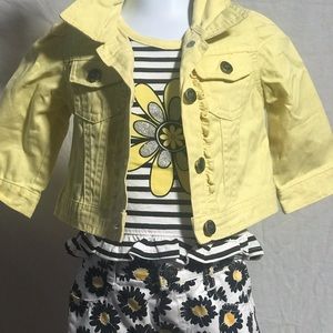 young hearts 3 pc sunflower denim set
